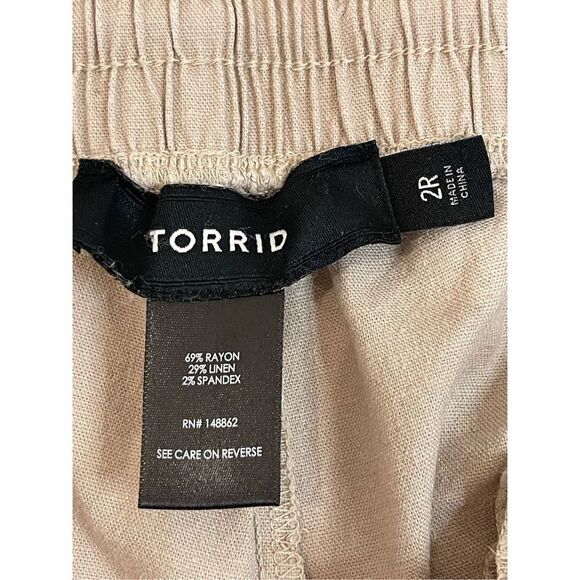Torrid women’s tan pants linen blend size 2R - Picture 5 of 6
